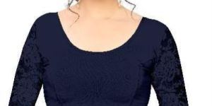 Jelite Premium Readymade Stretchable Women's Liva Three-Fourth Net Blouse