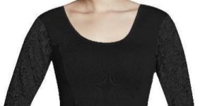 Jelite Womens Cotton Stretchable Readymade Net Sleeve Blouse