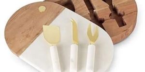 Marble Cheese Board Knives Set