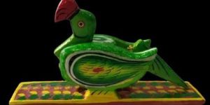 Wooden Parrot Sculpture