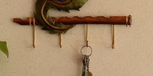 Wrought Iron Mor Pankh Key Holder