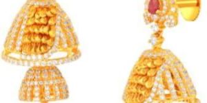 Double Layered Jhumka Gold Earring
