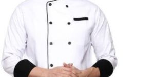 G-Apparels Chef coat white with black piping