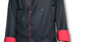 Polycotton Chef Coat with Red Piping