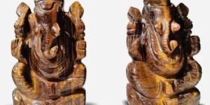 Tigers Eye Ganesha Idol