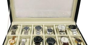 LA TROVE 12 SLOT WATCH DISPLAY BOX CASE