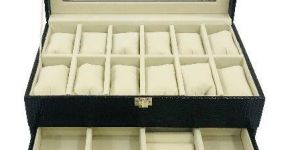 LA TROVE 12 SLOT WATCH DISPLAY BOX