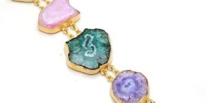 Brass Agate Stone Bracelet