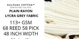 RAYON LYCRA GREY FABRIC 48 INCH 113 GSM