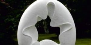 Outdoor Curved Marble Sculpture
