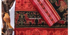 Red Sapta Ghari Sambalpuri IKAT Cotton Handloom Saree