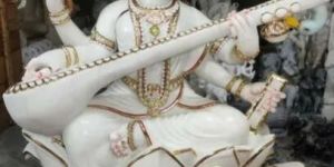Marble Saraswati Mata Statue
