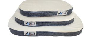 White Flat Oval Dog Bed