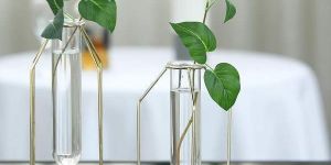 Iron Flower Vase Glass Tube