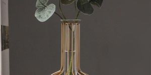 Iron Flower Vase with Glass Tube
