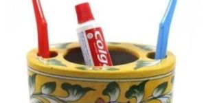 Blue Pottery Tooth Brush Holder