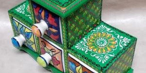 Green Hand Painted Ceramic Drawer