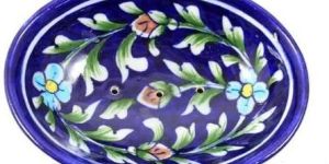 Handmade Blue Pottery Soap Dish