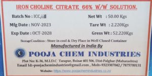 Iron choline Citrate 66% w/w Liquid