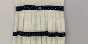 White Sleeveless Girls Kids Frock