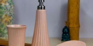 Pink Ceramic Bathroom Set