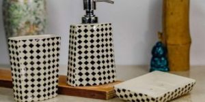 Wine Bottle Shape Ceramic Bathroom Set