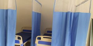 Sky Blue Polyester Hospital Curtain