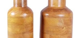 Stylish Mango Wood Flower Vase Set of 2 Pcs