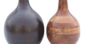 Stylish Wooden Flower Vase Set of 2 Pcs