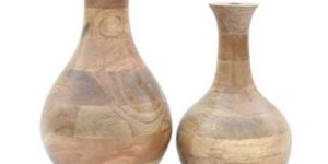 Wooden Flower Vase Set of 2 Pcs