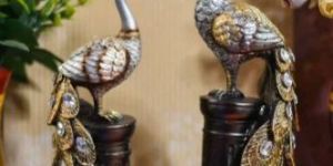 Polyresin Peacock Pair Statue