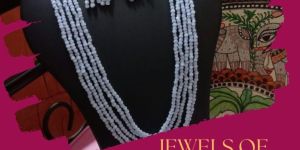 Blue Beads Cats Eye Multilayered Necklace Set