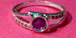 Purple Gemstone Silver Ring