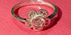 White Gemstone Sterling Silver Ring