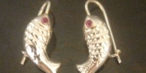 92.5 Silver Fish Earrings