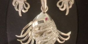 92.5 Silver Fish Pendant Set