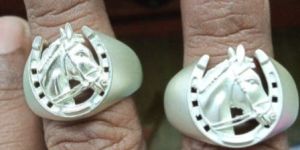 92.5 Silver Mens Horseshoe Ring