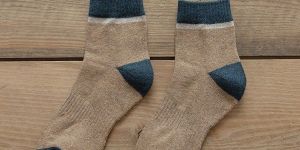 Blue & Brown Cotton Unisex Ankle Sock