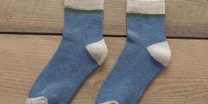 Blue & White Cotton Unisex Ankle Sock