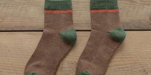 Brown & Green Cotton Unisex Ankle Sock
