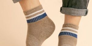 Brown Unisex Breathable Mesh Cotton Sock