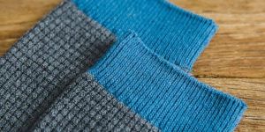 Grey & Blue Mens Full Length Cotton Sock