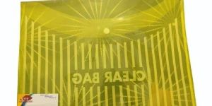 Yellow PVC Button File Folder