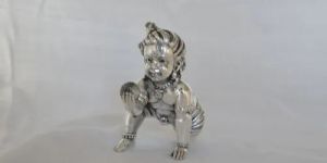 Silver Laddu Gopal Statue