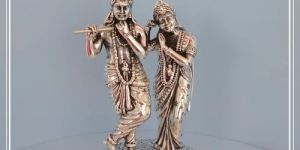 Silver Radha Krishna Statue
