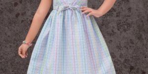 Girls Popcorn Half Sleeves Frock