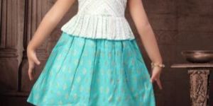 Girls Printed Choli Frock