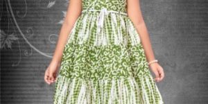 Girls Printed Cotton Slub Frock