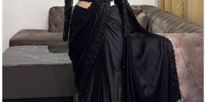 Satin Silk Embroidered Border Work Saree