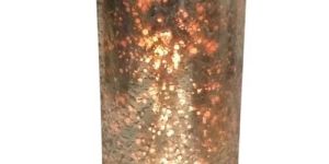 Cylindrical Mercury Glass Candle Holder